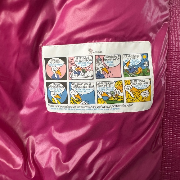 MONCLER FUSTET GIUBBOTTO Hooded Down Puffer Jacket Pink - Picture 8 of 12